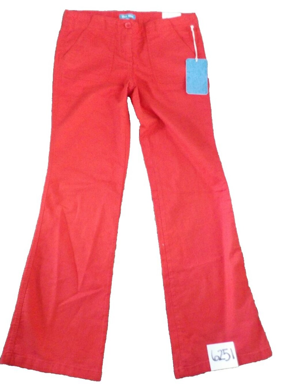 NWT Fleur Bleue Buttoned Pocket Flaps Women's Red Pants Size 4 (32 x 33)